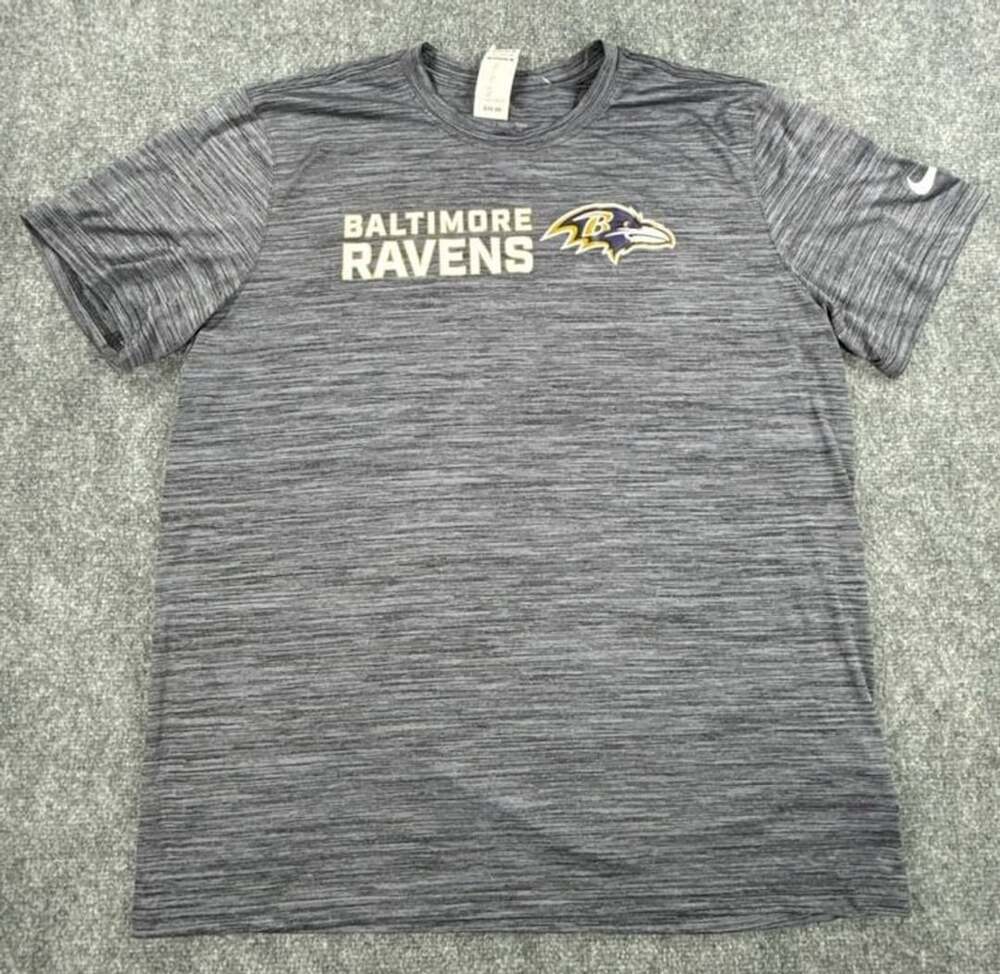 Nike Baltimore Ravens Dri-FIT Heather Gray T-Shirt Men's Size XL NWOT